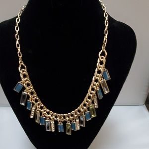 Ann Taylor Gold/Green Statement Necklace #3